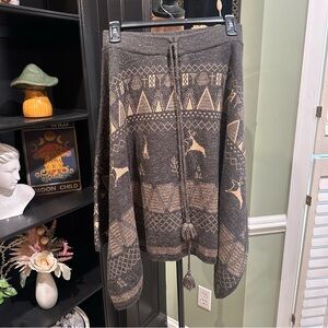 Thursday Island Asymmetrical Wool‑Blend Midi Skirt – Size Medium